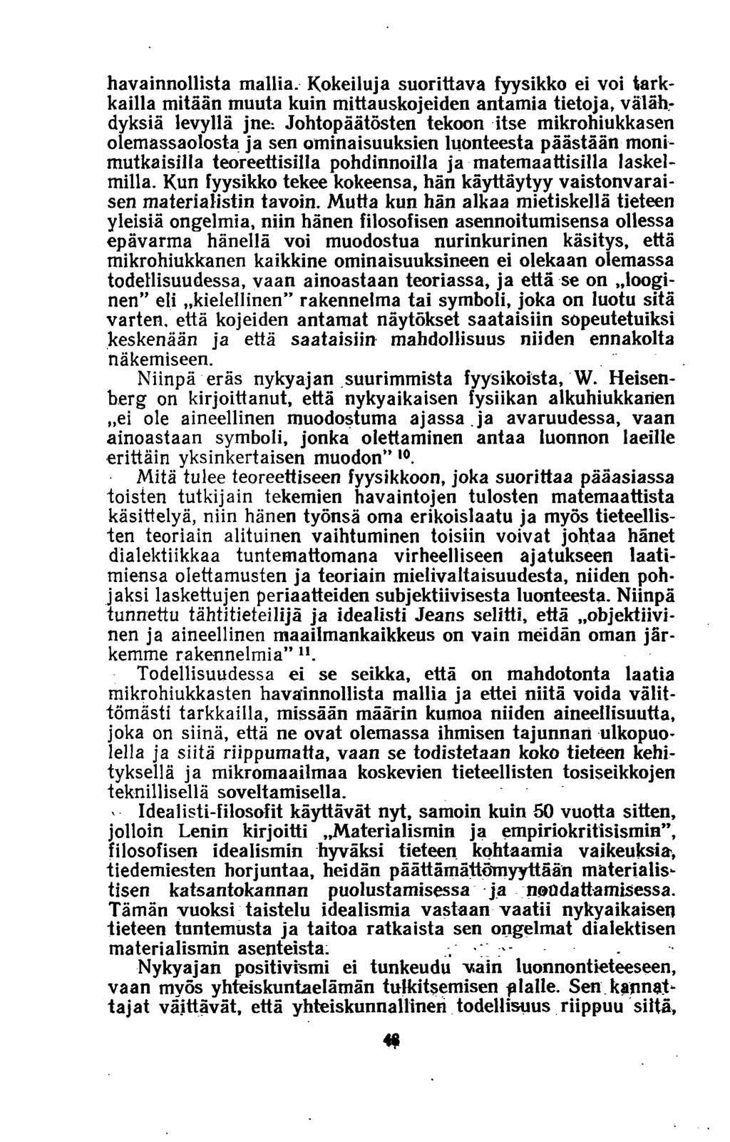havainnollista mallia.