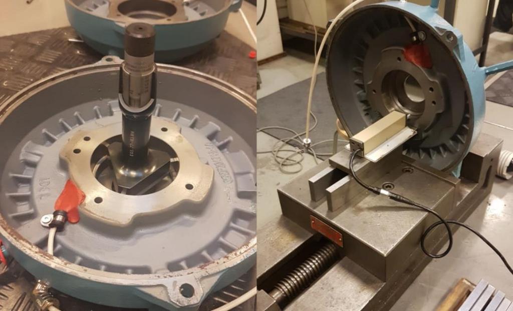 34 Figure 17. Bore diameter measurement (left) and surface roughness measurement (right) for NDE-shield. Table 3. Bore and rotor diameters.