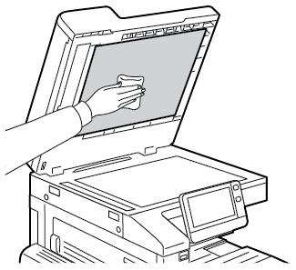 Tulostimen kunnossapito 5. Pyyhi valotuskannen alapinta puhtaaksi ja kuivaksi. 6. Sulje valotuskansi.