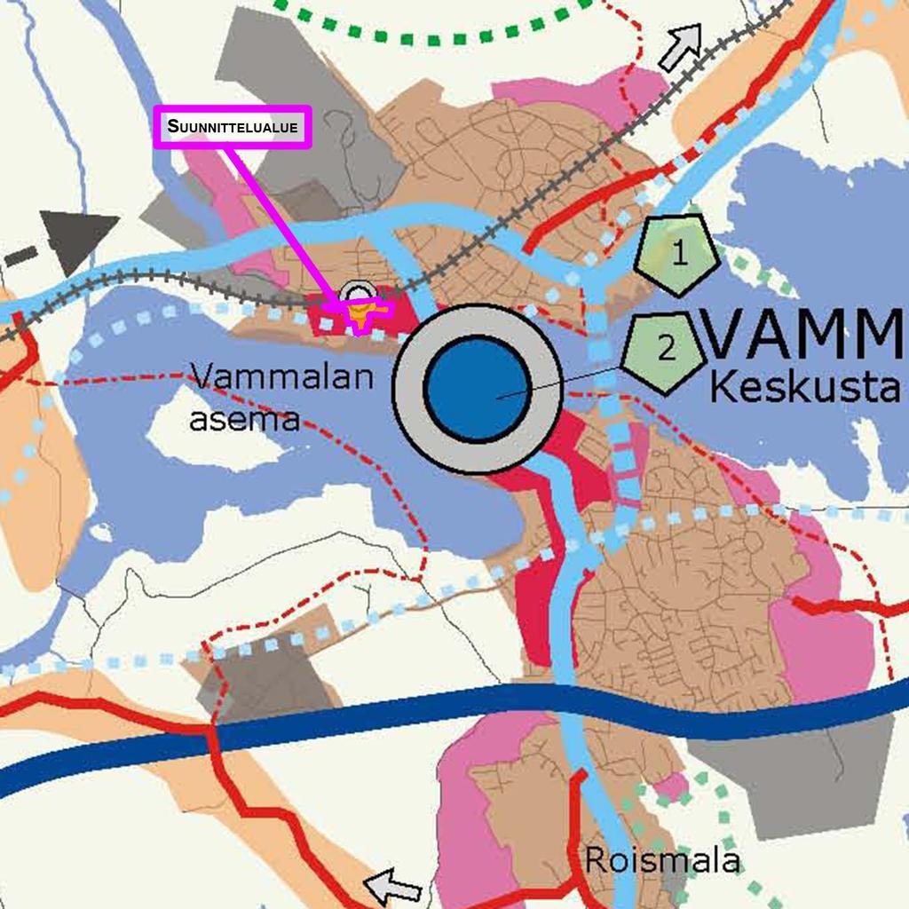Kaupunkirakennesuunnitelma Sastamalan kaupunginvaltuusto on keväällä 2014 hyväksynyt ohjeellisena noudatettavaksi kaupunkirakennesuunnitelman, joka on hyvin yleispiirteinen strateginen