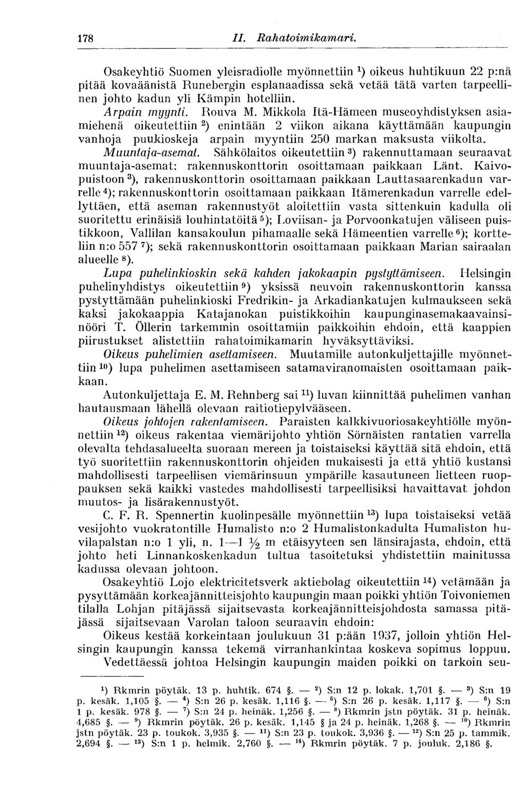 178 II. Rahatoimikamari.