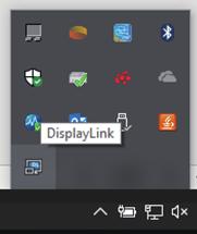 tehtäväpalkkiin. Tämä mahdollistaa pääsyn DisplayLinkhallintavalikkoon.