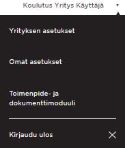 8. Omat asetukset 1. Voit koska tahansa palata katsomaan ja muokkaamaan käyttäjätietojasi klikkaamalla omat asetukset -painiketta, joka löytyy nimesi takaa. 2.
