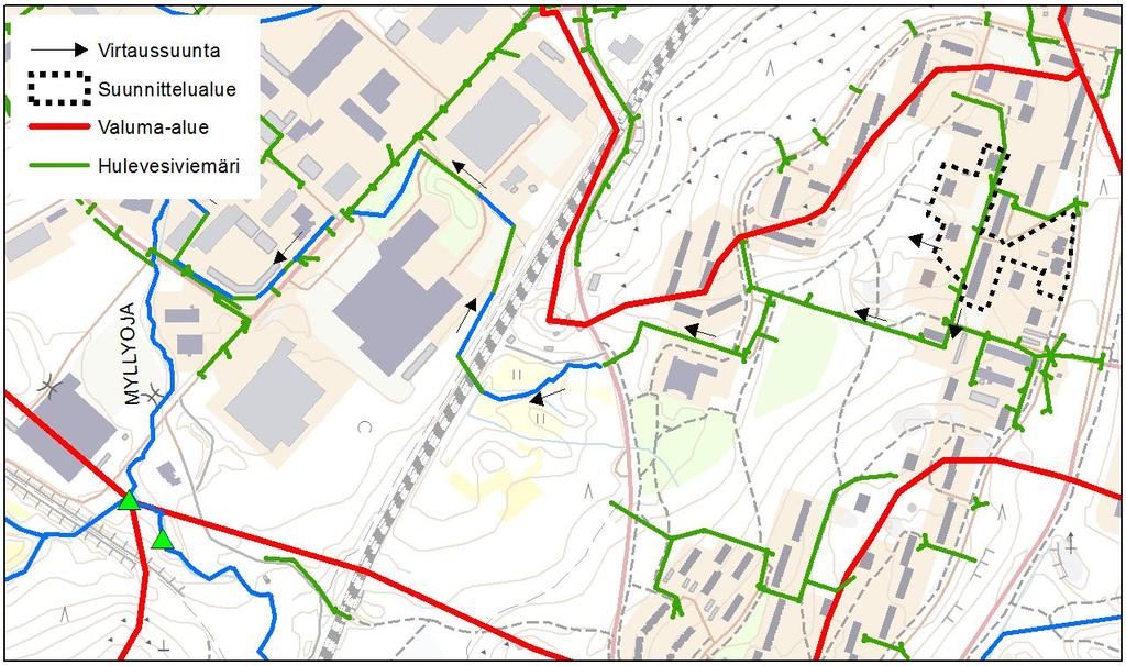 Sivu 3 (5) Kuva 1 Hulevesien purkureitti 2 TAMPEREEN HULEVESIOHJELMAN TAVOITTEET JA PERIAATTEET Alle on listattu vuonna 2012 laaditun Tampereen hulevesiohjelman mukainen prioriteettijärjestys