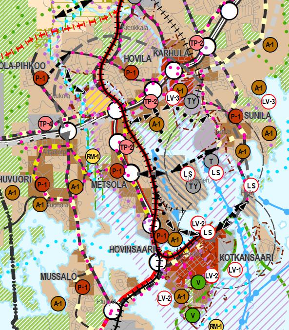 5 Strateginen yleiskaava Valtuuston 10.12.2018 hyväksymässä Kotkan Haminan seudun strategisessa vaiheyleiskaavassa Jylppy on merkitty intensiivinen taajamatoimintojen alue ja työpaikka-alue TP-2.