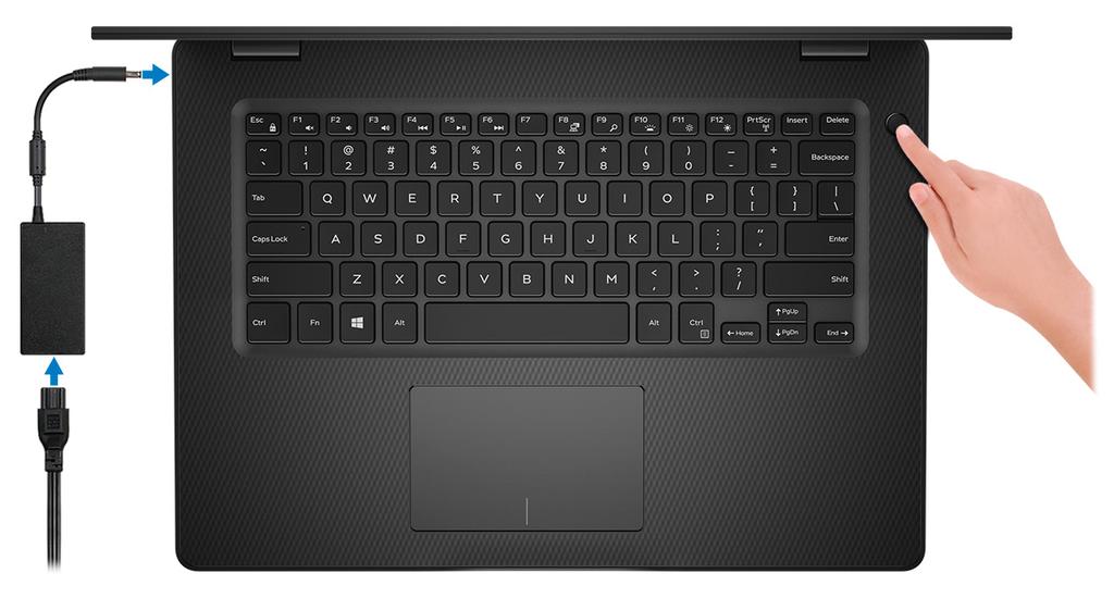 Inspiron 14 3481 -tietokoneen käyttöönotto 1 HUOMAUTUS: Tämän asiakirjan kuvat saattavat poiketa tietokoneesi ulkonäöstä, tilaamastasi kokoonpanosta riippuen.