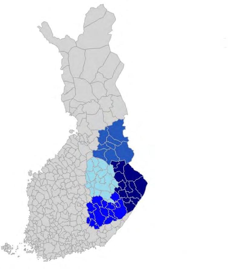 2 1. ISOn toiminta-alueen tuntomerkkejä Itä-Suomen sosiaalialan osaamiskeskus (ISO) toimii Itä-Suomessa Kainuun, Pohjois-Karjalan, Pohjois-Savon ja Etelä-Savon maakuntien alueella, jossa asuu noin