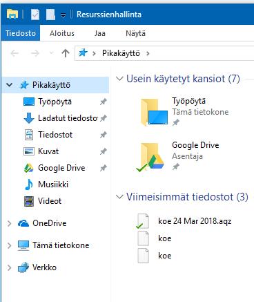 Google Drive asennusvaihtoehto 1 Vaihtoehto 1 luo tietokoneeseen tyhjän Google Drive kansion. Tänne ei vielä automaattisesti laiteta mitään tietoja.