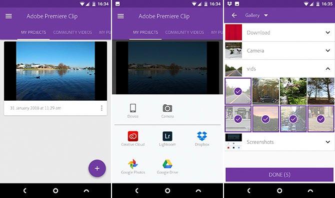 Aloitetaan! 1. Avaa Adobe Rush ja kirjaudu / rekisteröidy 2. Yleisnäkymästä näet Adoben valmiita projekteja sekä sinun tekemiä projekteja.