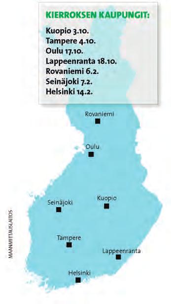 Liiton maakuntakierros 2018-2019 alkoi lokakuussa. Puheenjohtajan johdolla kierrettiin neljä paikkakuntaa; kierros jatkui helmikuussa 2019.