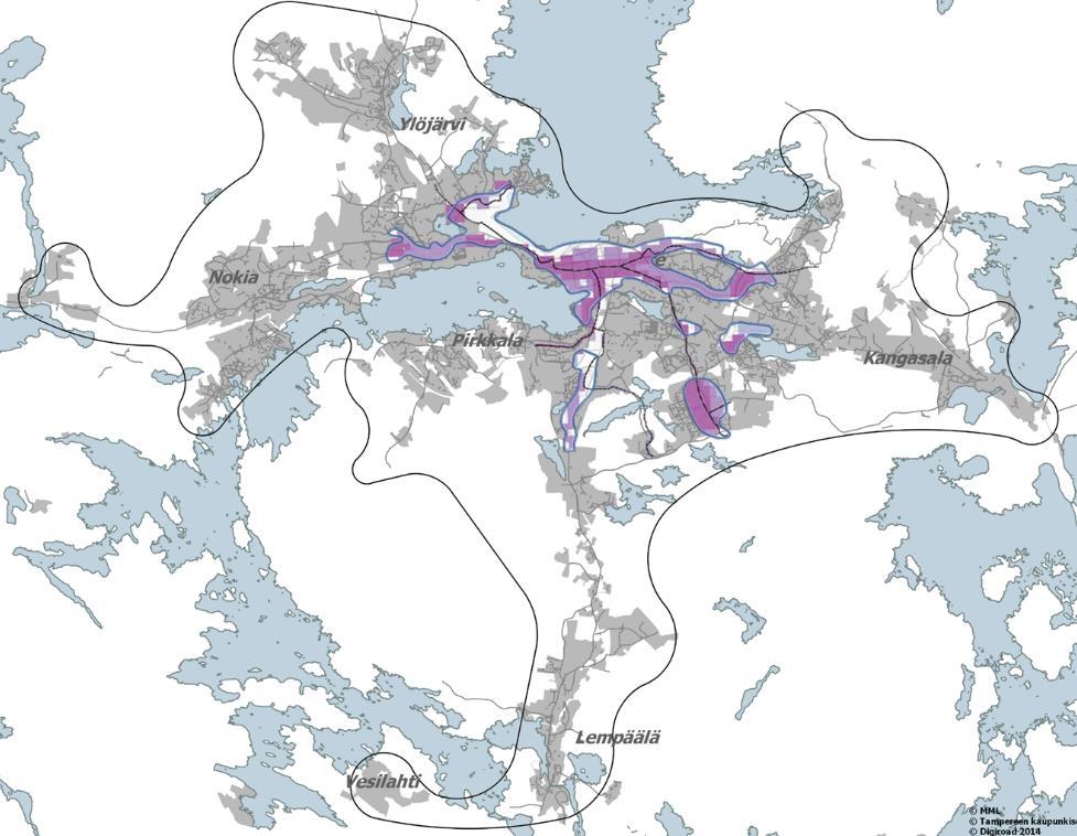 Yleiskaavaratkaisu suuntaa kaupungin kasvun nykyisen yhdyskuntarakenteen sisään, aluekeskuksiin, joukkoliikenteen laatukäytäville ja etelän suuntaiselle ratavyöhykkeelle.