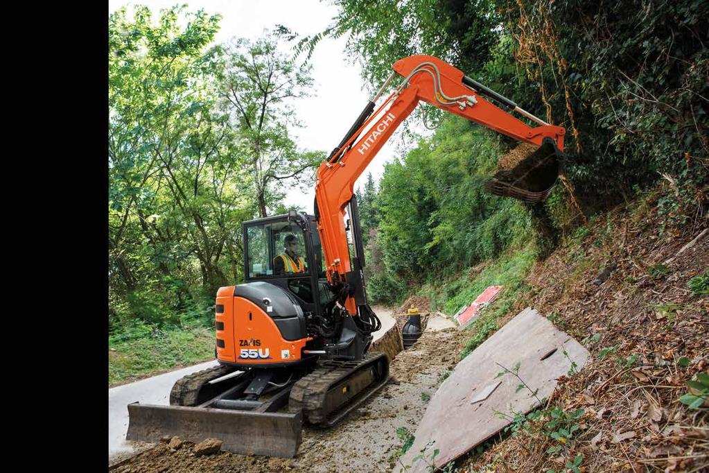 ZAXIS-6-sarja HYDRAULINEN KAIVUKONE Mallikoodi : ZX55U 6 Moottoriteho : 29,1 hv (ISO14396)