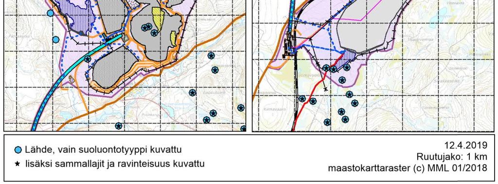tukkimista ja vesitasapainon palauttamista) siten, että kompensaatiokohteen pinta-alan olisi hankealueella tuhoutuvien lettosuoalueiden ja lähteiden määrään nähden 1,5-2 kertainen.