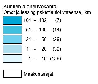 Leasing: 112 (36 %) Kunnat, joilla on