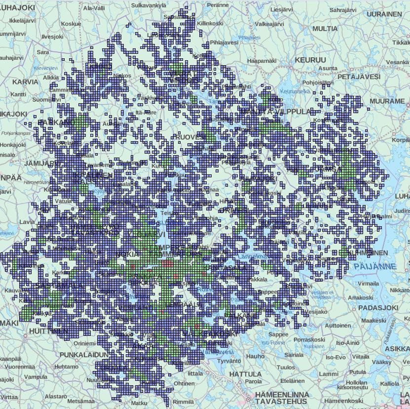 Kuva 1. Riskialueiden sijoittuminen v. 20