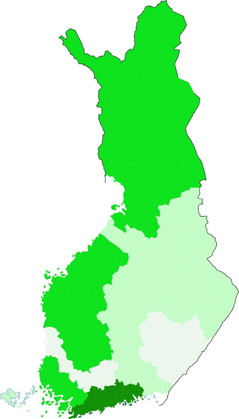 YTK-Yhdistyksen jäsenkunnan rakenne postinumeroalueittain Postinroalue Jäsenmäärä % 00-10 Helsinki 41 281 37,8 20-27 Turku 9 963 9,1 90-99 Oulu, Kemi, Rovaniemi 8 636 7,9 33-39 Tampere 8 240 7,6