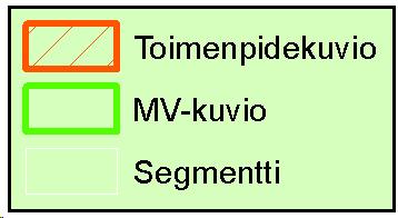 Tarkastelussa verrattiin miten hyvin toimenpidekuvioiden geometriat vastaavat MV-kuvioiden geometrioita. MV-kuviot on tuotettu nykyisen kuviointiprosessin mukaisesti.