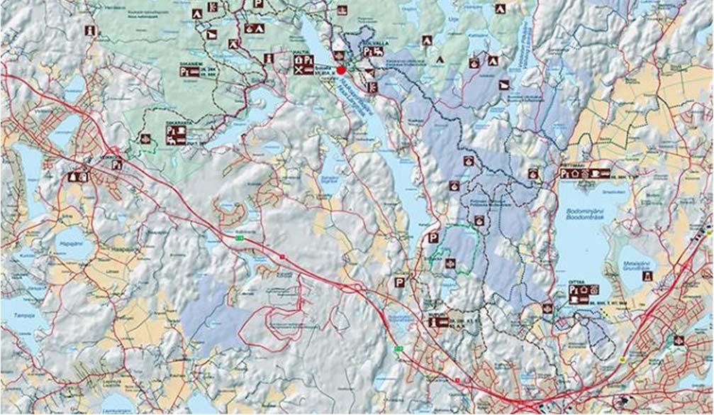 Saavutettavuus; joukkoliikenne ja ruuhkaisuus Löydettävyys; kuinka ohjata käyttöä tasaisemmin eri puolille aluetta (portit) Suomen luontokeskus Haltian alue kehittyy, mikä täytyy huomioida