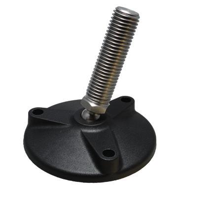 PRTX Piede snodato rticulated feet Pied articulé à rotule fixable Perno a sfera in acciaio inox. Threaded stainless steel screw, hexagonal regulation. Tige en acier inoxydable.