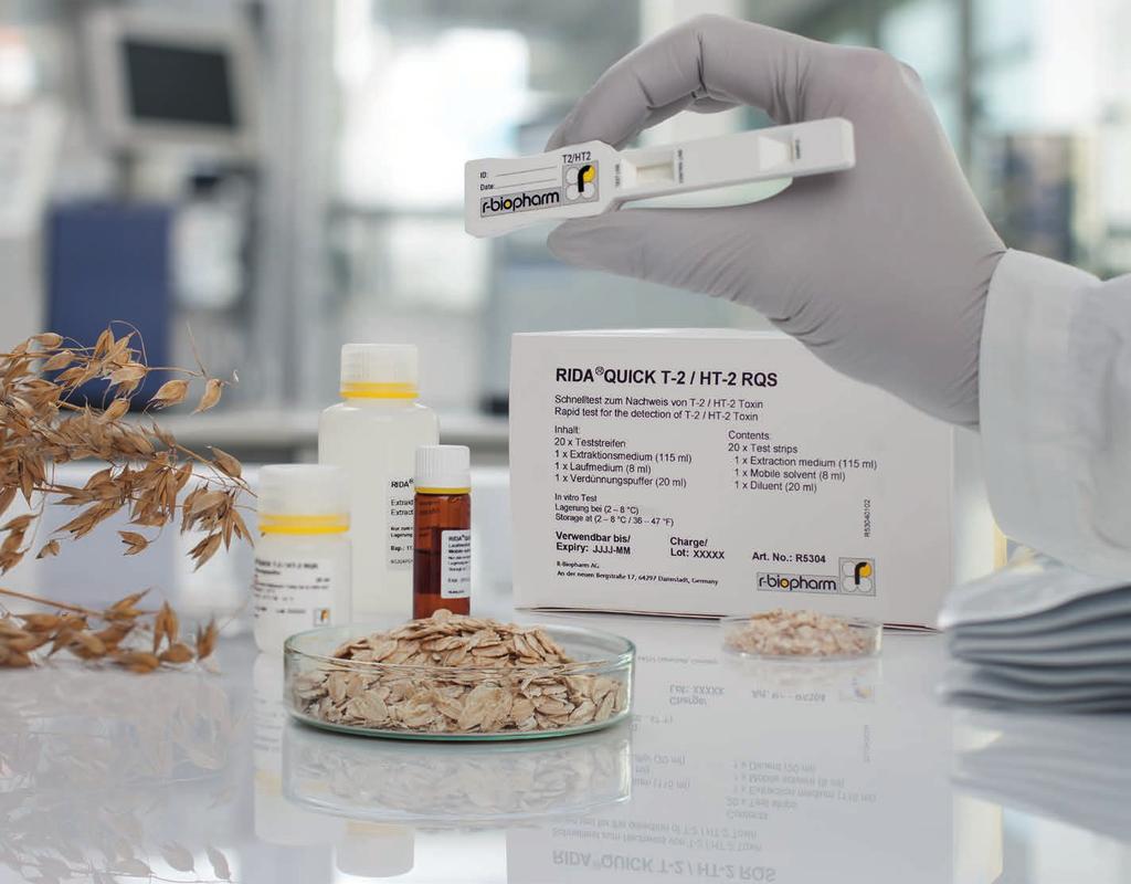 R-Biopharmin tuotteet elintarvikeanalytiikkaan ja mikrobiologiaan R-biopharm valmistaa tuotteet elintarvike- ja rehuanalytiikkaan sekä allergeenien, hygienian ja mykotoksiinien omavalvontaan.