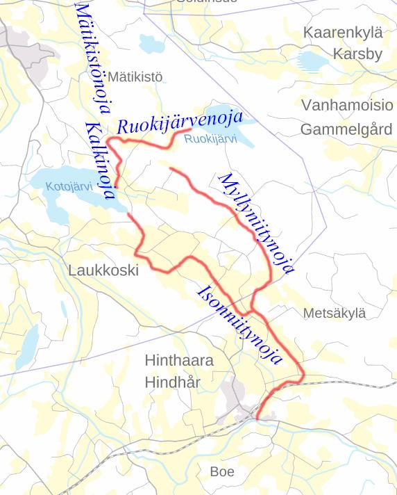 Vaikka taimenia esiintyy vain osassa Isonniitynojan vesistöä, on koko alue syytä merkitä koski- ja virta-alueeksi.