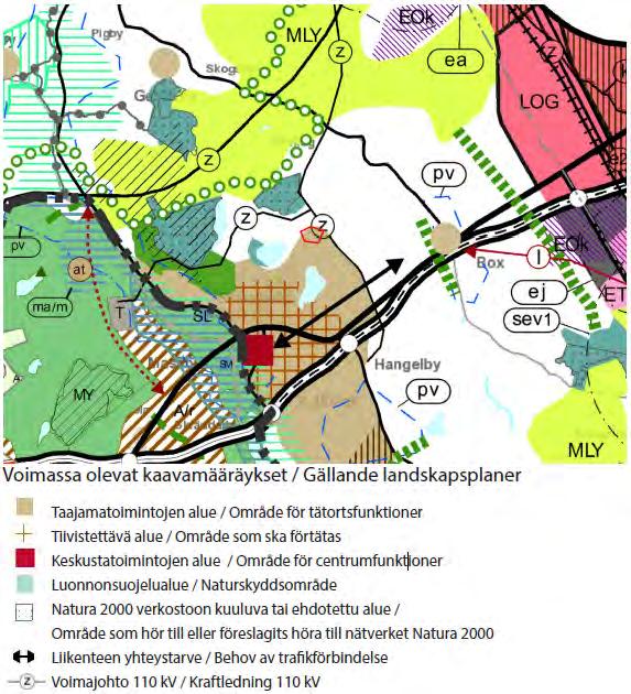 3.2.3 Sipoon yleiskaava 2025 Sipoon yleiskaavassa 2025 (lainvoimainen 23.12.2011) suunnittelualue on taajamatoimintojen aluetta (A). Kuva 20.