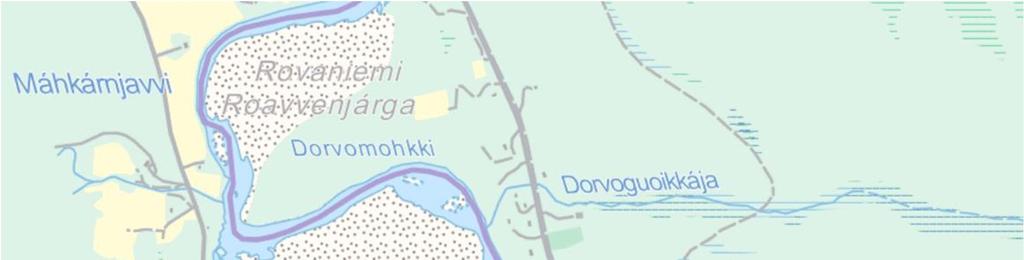 1. Johdanto 1.1 Sijainti Kuva 1. Katselmuksen sijainti - eroosiokohteet Roavvenjarga ja Garegasnjarga sijaitsevat Suomen puolella 1.