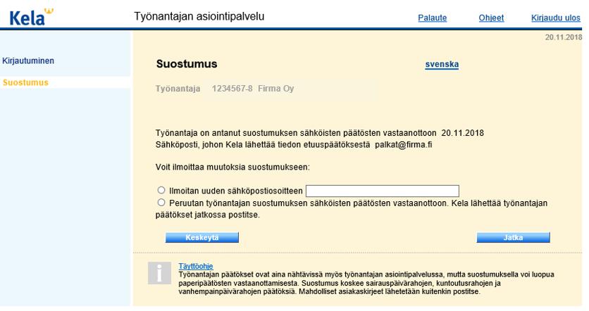 Miten suostumus muutetaan? Suostumuksen antamisen jälkeen tapahtumassa voi ilmoittaa muutoksista.