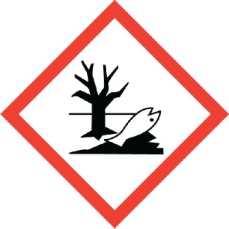 Huomiosanalla Varoitus! Riskit ym. Erittäin myrkyllistä vesieliöille, pitkäaikaisia haittavaikutuksia. (H410) Sisältää Turvallisuus 2.