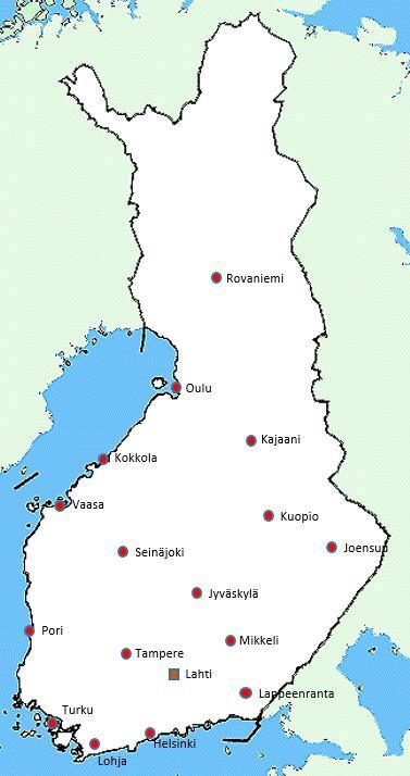 21 KUVA 7. Hartwallin terminaalit Kuljetussuunnittelun Hartwallilla hoitaa seitsemän kuljetussuunnittelijaa ja heidän esimiehensä. Suunnittelijoista kuusi työskentelee Lahdessa ja yksi Helsingissä.