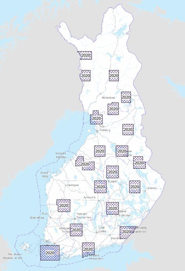 AJALLINEN JA ALUEELLINEN JAOTTELU 6 vuoden sykli ~55 000km² vuosi