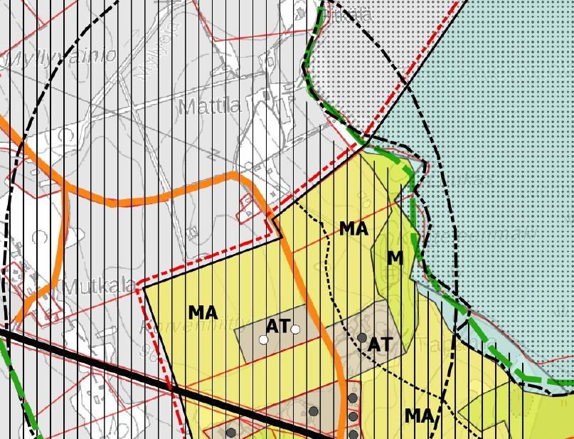 kanssa. Rakennuspaikoille tulisi etsiä paremmin olemassa olevaan rakennuskantaan tai maisemaa rajaavaan puustoon tukeutuvat paikat.