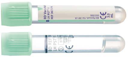 BD Vacutainer -plasmageeliputket (PST II) Lisäaine Li-hepariini/geeli. Etiketti joko paperietiketti tai läpinäkyvä etiketti.