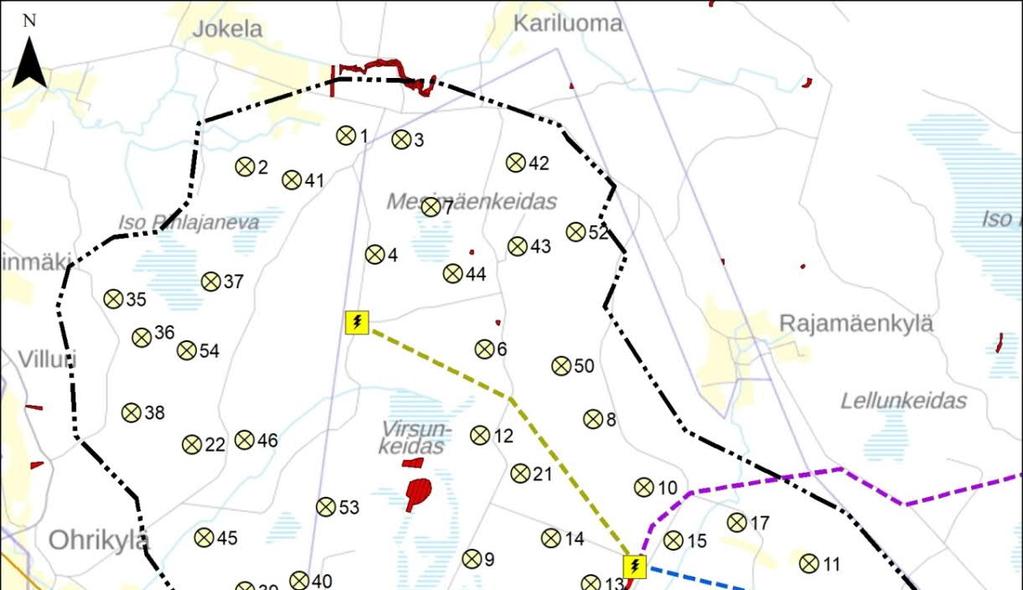 puroja ovat Iso-Pihlajanevan eteläpuolelta laskeva Kiviluoma ja suunnittelualueen pohjoisosassa sijaitseva Metsäjoen sivu-uoma, Eineettömänluoma. Kuva 7-11.
