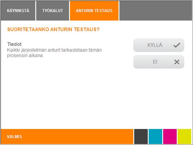 Puhdistus ja huolto 6.1.3 Anturin tarkastaminen Anturitarkastuksessa varmistetaan, että tulostimen kaikki anturit toimivat moitteettomasti. Likaantunut anturi ei esim.