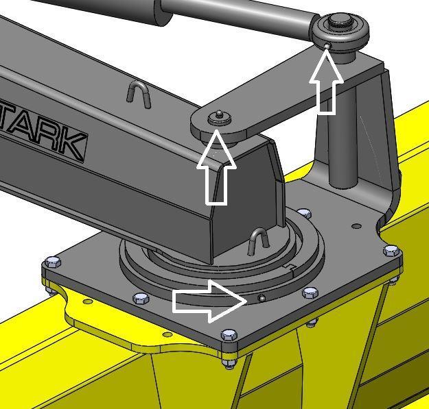 5. Maintenance instructions Note! Before servicing or adjusting the machine, turn off the tractor and engage the brake. Never go under a device that is suspended by the hoist only.