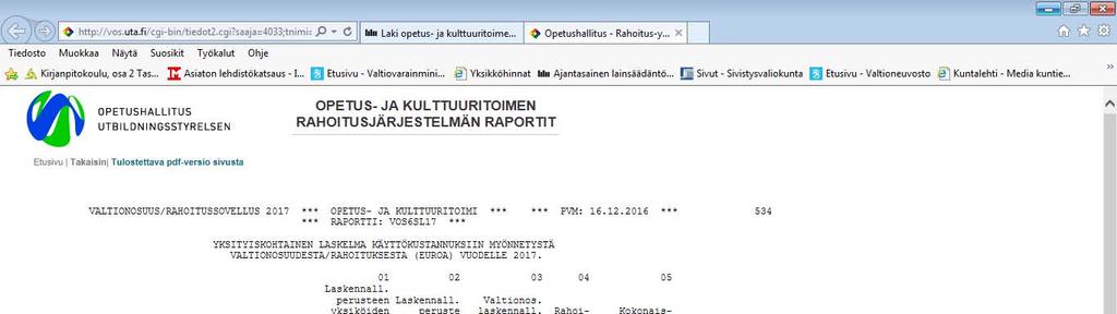 25/01/2017 Opetushallitus 13 Ammatillisen koulutuksen järjestäminen maahanmuuttajille Valtionavustus maahanmuuttajien ammatilliseen koulutukseen 45a (1486/2016) 2017: 21 000 000 Valtionavustus, jolla