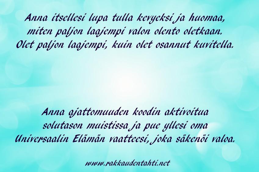 Tämän viikon kurssiposti on oikeastaan enemmänkin tehtävä tai meditaatio. Meillä kaikilla on olemassa omat sisäiset tasot, sisäiset mestarit ja oppaamme.