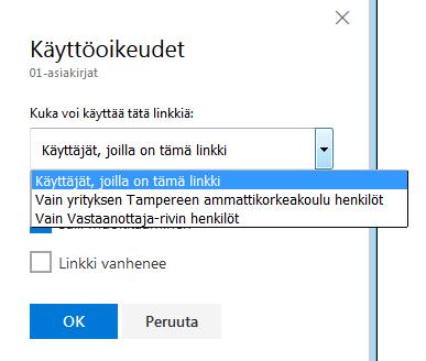 OneDrive for Business -palvelun uudistukset Tiedostojen ja kansioiden jakaminen OneDrive for Business -palvelussa selaimen kautta tapahtuvaa tiedostojen ja kansioiden jakamista on yksinkertaistettu.