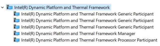 Taulukko 14. Intel Dynamic Platform ja Thermal Framework Asentamisen jälkeen Intel Management Engine Tarkista, onko tietokoneeseen jo asennettu Dynamic Platform ja Thermal Framework. Taulukko 15.