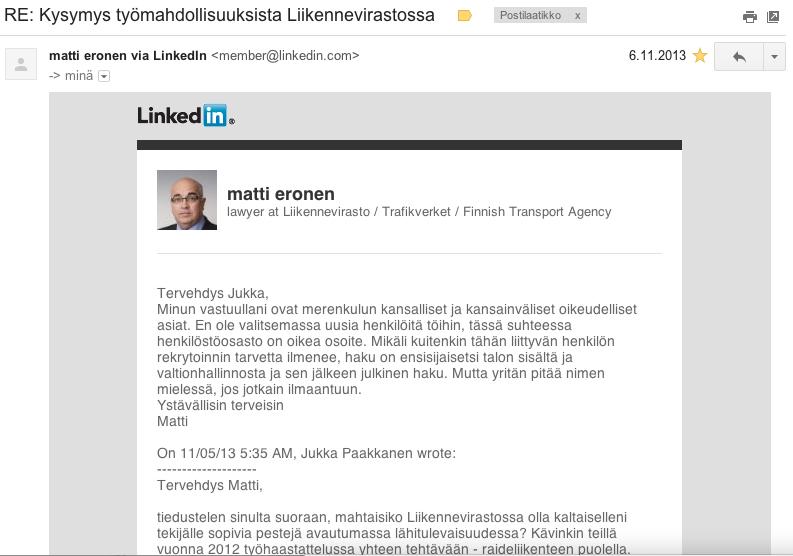 ILMOITUS TYÖVOIMAVIRANOMAISILLE