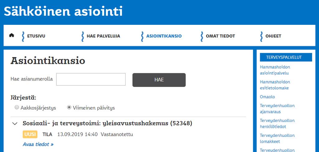 HELSINGIN KAUPUNKI 18 (19) 9. HAKEMUSNUMERO Jokainen lähetetty hakemus saa järjestelmässä oman hakemusnumeron.