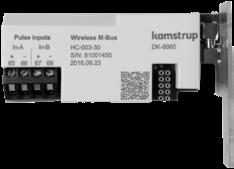 9.8 Wireless M-Bus + pulssilähdöt, tyyppi HC-003-30* Wireless M-Bus -moduuli on suunniteltu osaksi Kamstrupin Wireless M-Bus Reader -lukijajärjestelmää, joka toimii 868 MHz:n