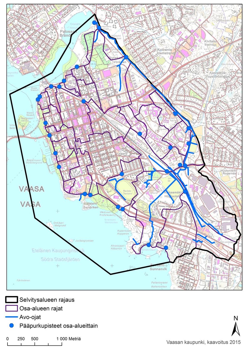 Kartta 9. Selvitysalueen vesiolosuhteet.