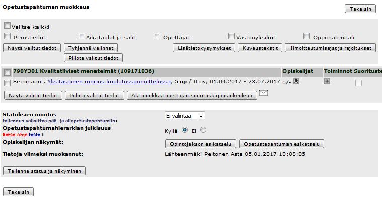 Tarkemmat ohjeet löytyvät Optimen käyttöohjeista https://blogs.helsinki.fi/optime-apu/lukujarjestyksen-suunnittelu/optimesta-oodiin/.