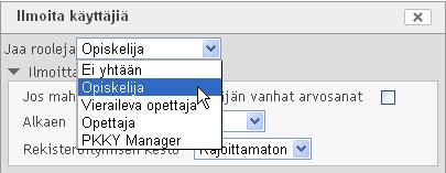 3. Valitse ensin käyttäjän rooli kohdasta Jaa rooleja.