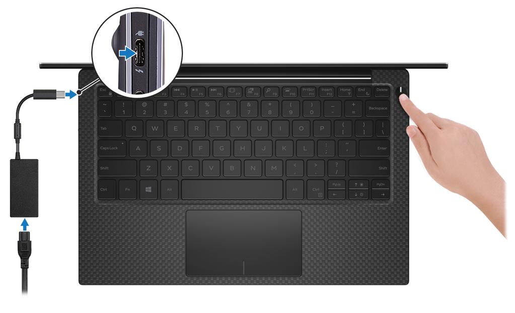 1 Määritä XPS 7390 HUOMAUTUS Tämän asiakirjan kuvat saattavat poiketa tietokoneesi ulkonäöstä, tilaamastasi kokoonpanosta riippuen. 1.