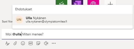 kysymys ja tägää mukaan henkilö (@henkilön