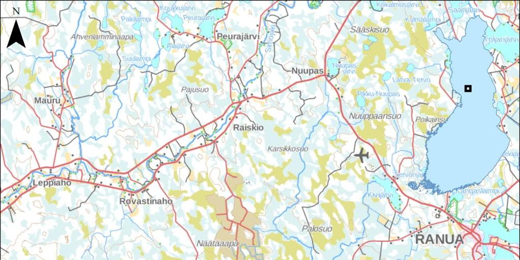 Kuva 2-1 Makkara-aavan sijainti. 2.4 YVA-menettelyssä arvioitavat vaihtoehdot Ympäristövaikutusten arvioinnissa tarkastellaan kolmea hankkeen toteutusvaihtoehtoa (VE1, VE2 ja VE3) sekä YVA-menettelyn edellyttämää ns.
