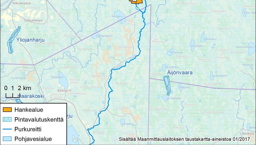 Tällä on paikallisesti vaikutuksia myös pohjavesiolosuhteisiin, sillä tuotantoalue kuivatus aiheuttaa pohjaveden pinnan alentumisen.